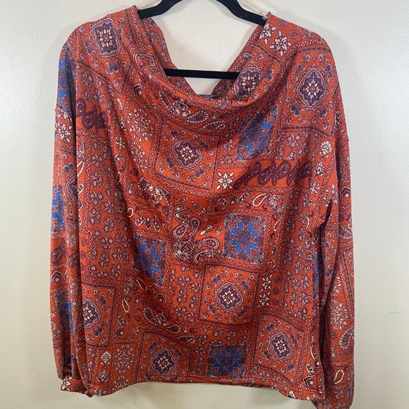 NWT Entro Paisley Boatneck Long-Sleeve Top - Picture 5 of 5